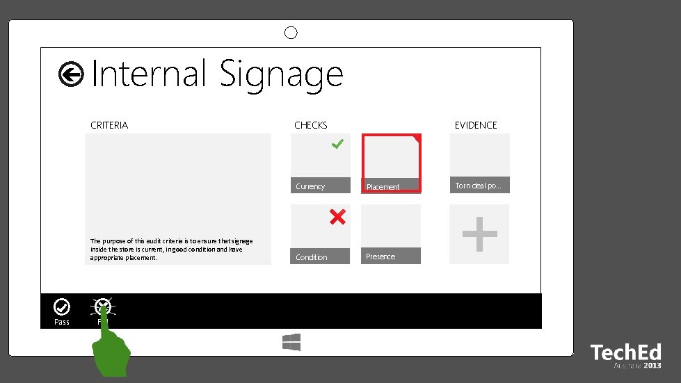 Internal Signage CRITERIA The purpose of this audit criteria is to ensure that signage