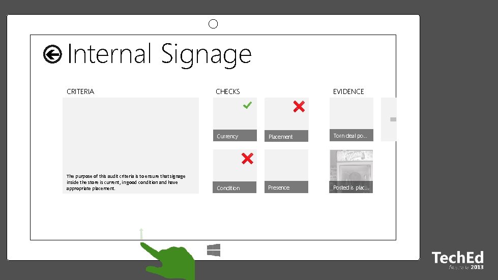 Internal Signage CRITERIA The purpose of this audit criteria is to ensure that signage