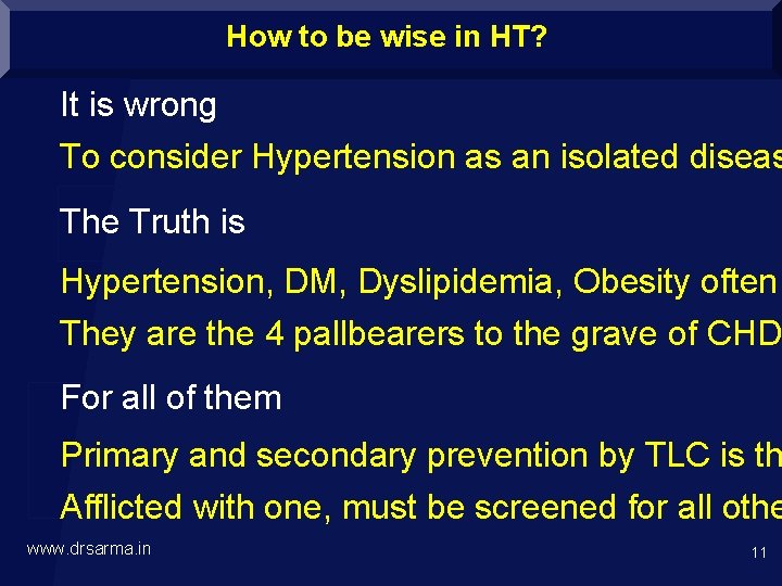 How to be wise in HT? It is wrong To consider Hypertension as an