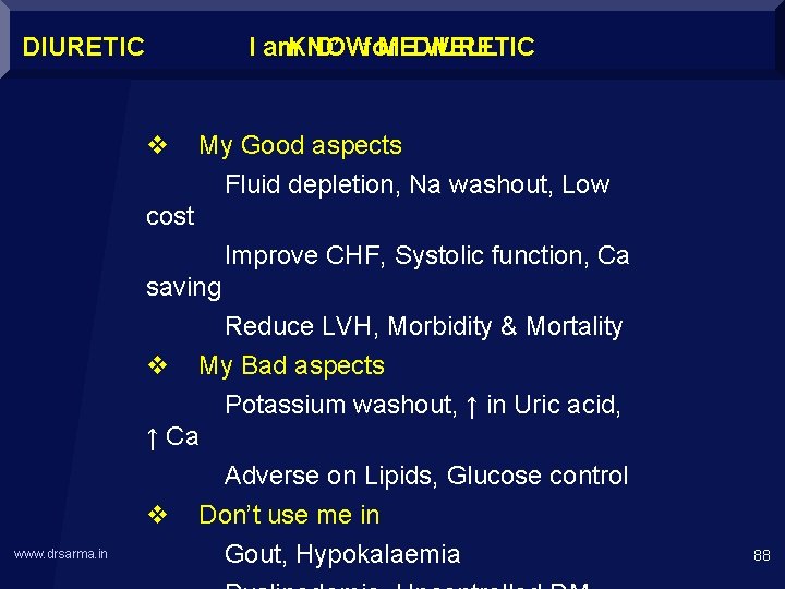 DIURETIC www. drsarma. in I am. KNOW ‘D’ for MEDIURETIC WELL v My Good