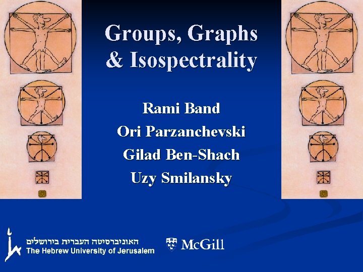 Groups, Graphs & Isospectrality Rami Band Ori Parzanchevski Gilad Ben-Shach Uzy Smilansky 