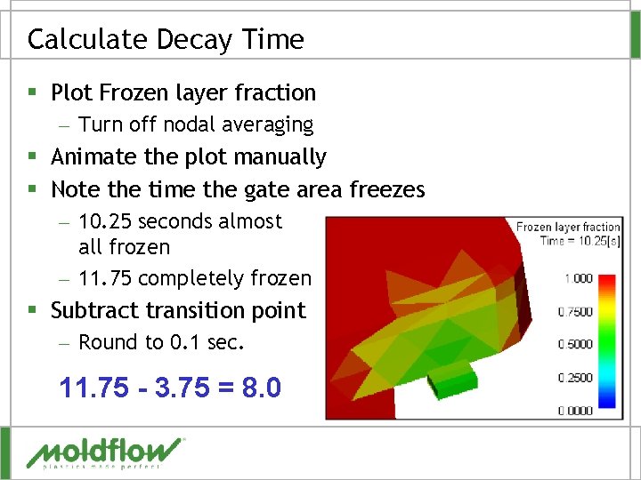 Calculate Decay Time § Plot Frozen layer fraction – Turn off nodal averaging § Calculate Decay Time § Plot Frozen layer fraction – Turn off nodal averaging §