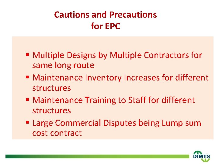 Cautions and Precautions for EPC § Multiple Designs by Multiple Contractors for same long
