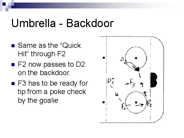 Umbrella - Backdoor n n n Same as the “Quick Hit” through F 2