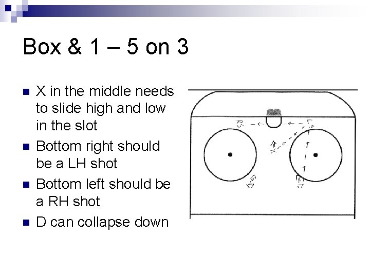 Box & 1 – 5 on 3 n n X in the middle needs