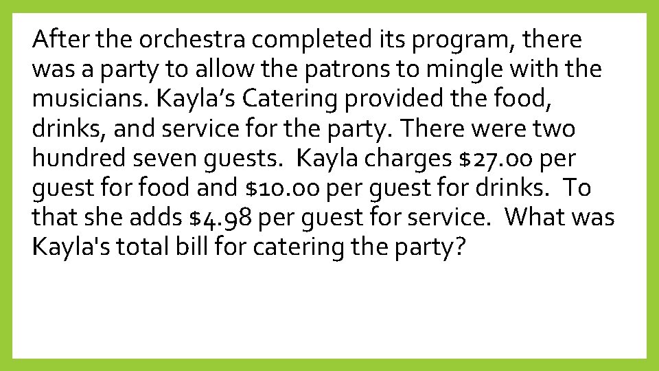 After the orchestra completed its program, there was a party to allow the patrons