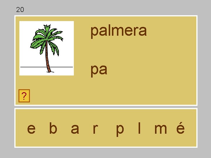 20 palmera pa ? e b a r p l m é 