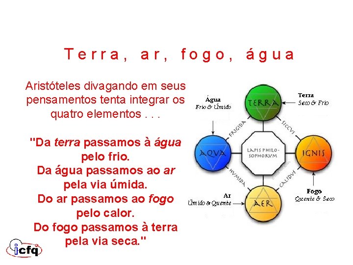 T e r r a , a r , f o g o , T e r r a , a r , f o g o ,