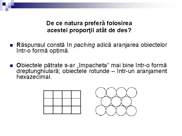 De ce natura preferă folosirea acestei proporţii atât de des? n Răspunsul constă în