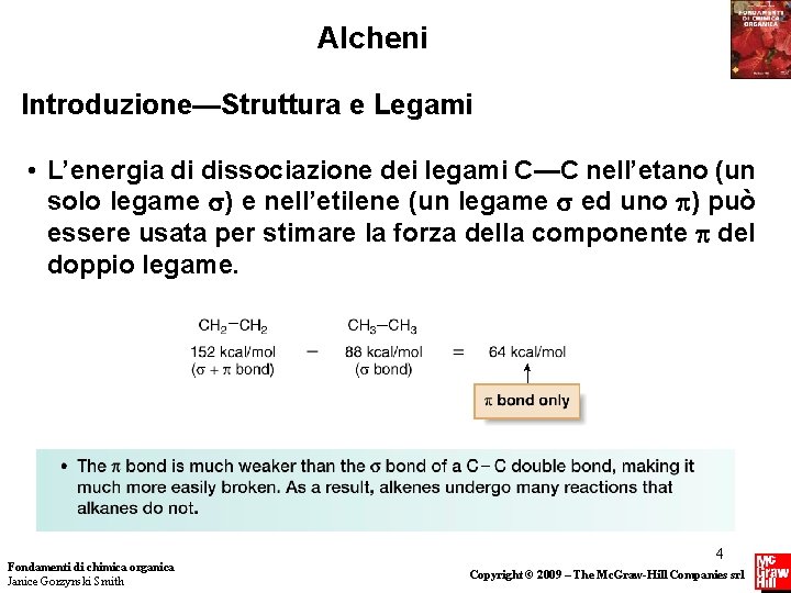 Alcheni Introduzione—Struttura e Legami • L’energia di dissociazione dei legami C—C nell’etano (un solo