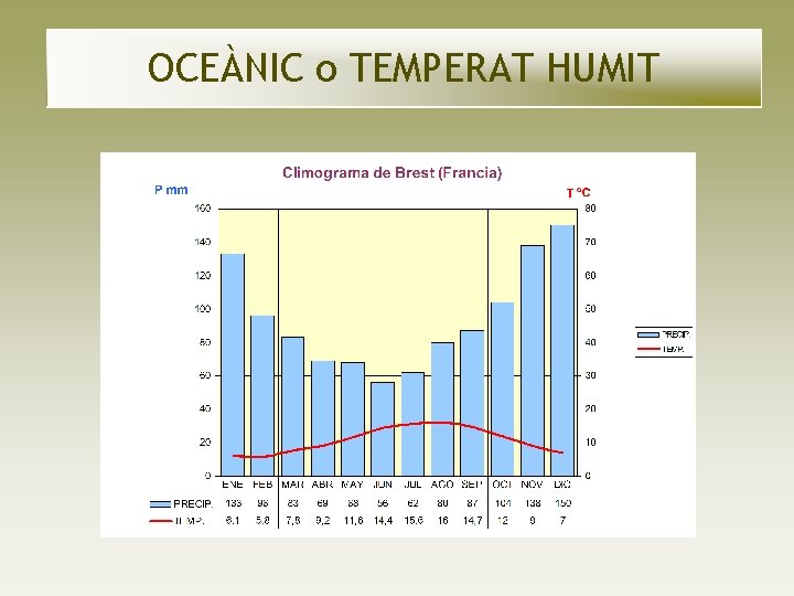OCEÀNIC o TEMPERAT HUMIT OCEÀNIC o TEMPERAT HUMIT