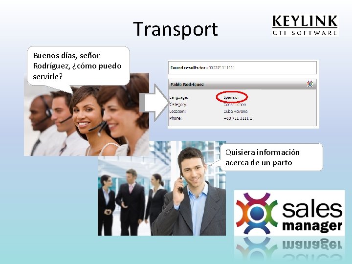 Transport Buenos días, señor Rodríguez, ¿cómo puedo servirle? Quisiera información acerca de un parto