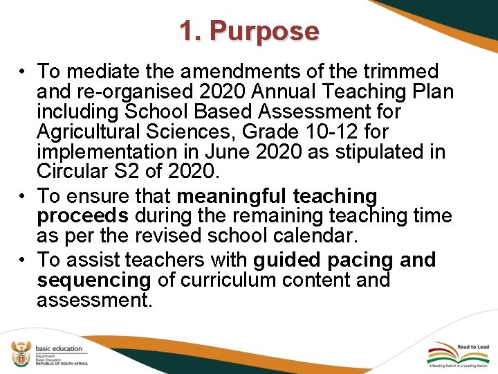 1. Purpose • To mediate the amendments of the trimmed and re-organised 2020 Annual 1. Purpose • To mediate the amendments of the trimmed and re-organised 2020 Annual