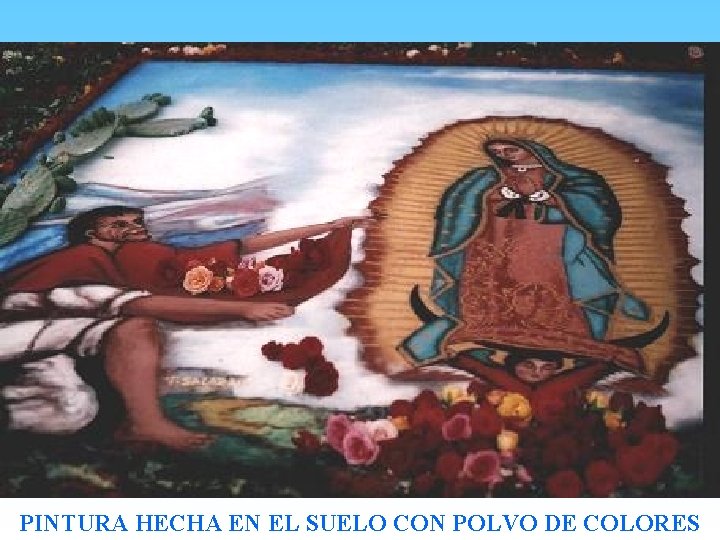 PINTURA HECHA EN EL SUELO CON POLVO DE COLORES 