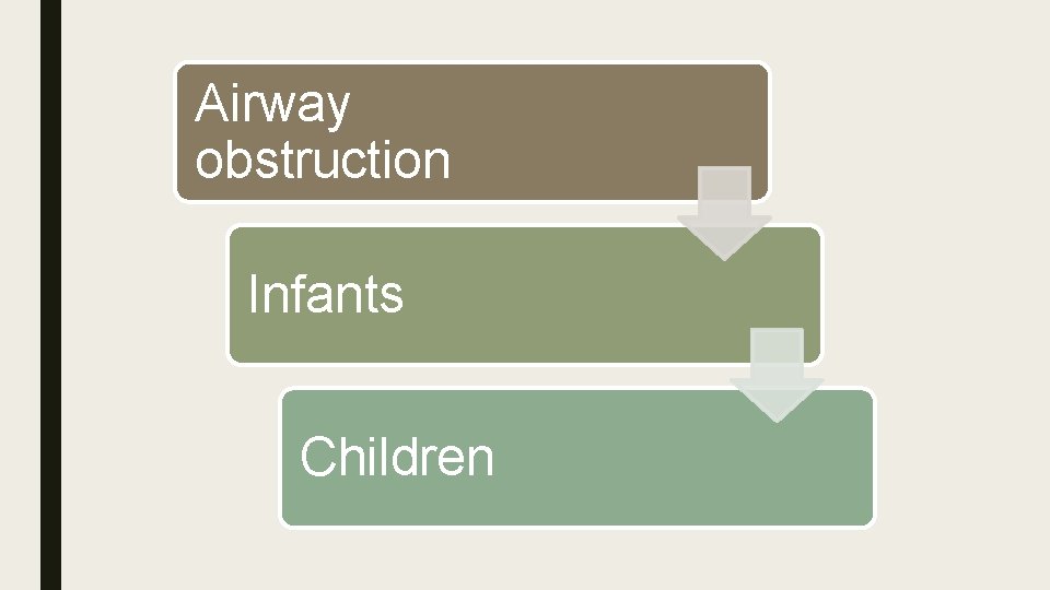 Airway obstruction Infants Children 