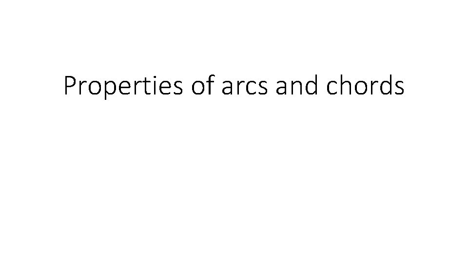 Properties of arcs and chords 