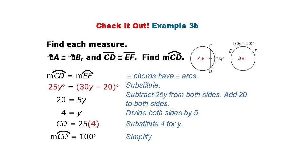 Check It Out! Example 3 b Find each measure. A B, and CD EF.