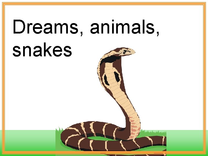 Dreams, animals, snakes 