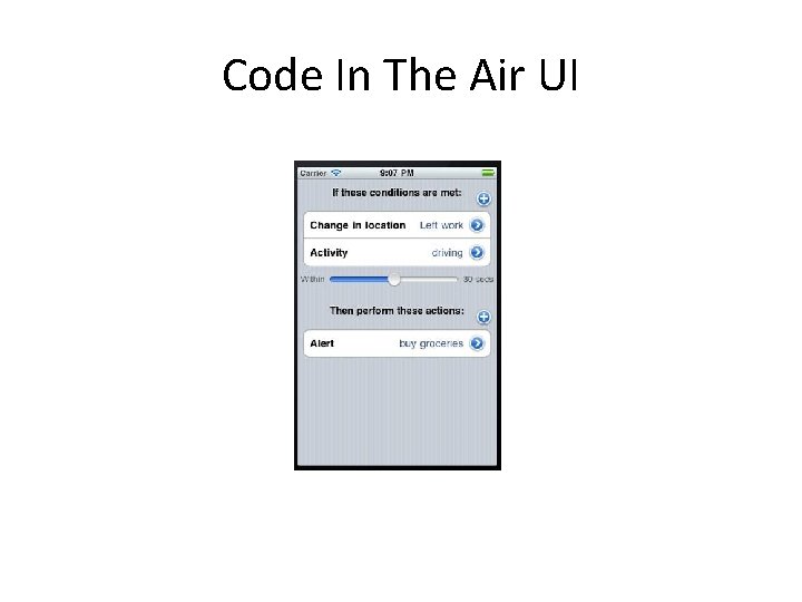 Code In The Air UI 