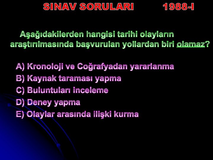 SINAV SORULARI 1988 -I 