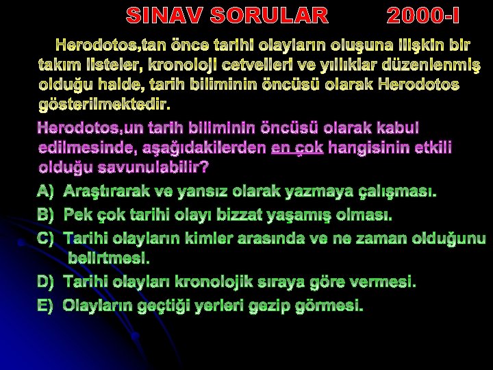SINAV SORULAR 2000 -I 