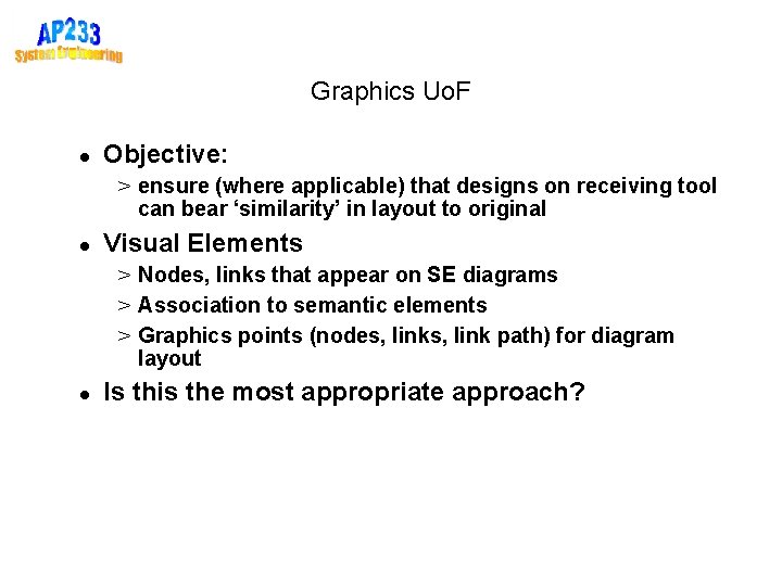 Graphics Uo. F Objective: > ensure (where applicable) that designs on receiving tool can