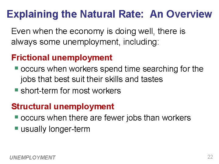 Explaining the Natural Rate: An Overview Even when the economy is doing well, there Explaining the Natural Rate: An Overview Even when the economy is doing well, there