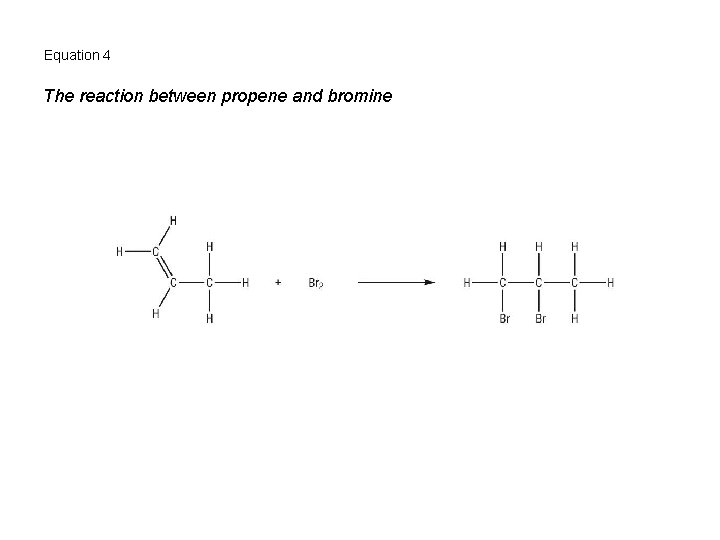 Equation 4 The reaction between propene and bromine 