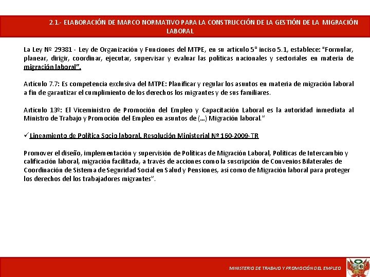  2. 1. - ELABORACIÓN DE MARCO NORMATIVO PARA LA CONSTRUCCIÓN DE LA GESTIÓN