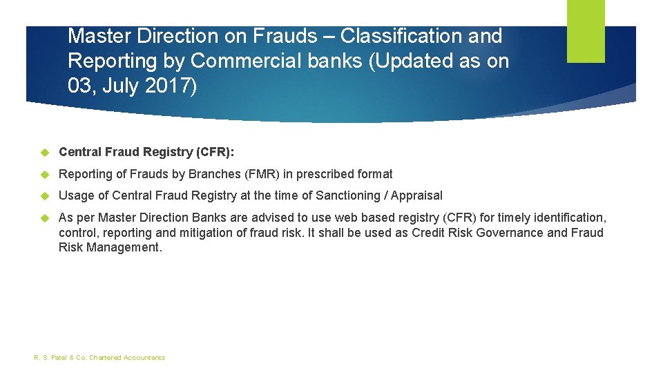 Master Direction on Frauds – Classification and Reporting by Commercial banks (Updated as on