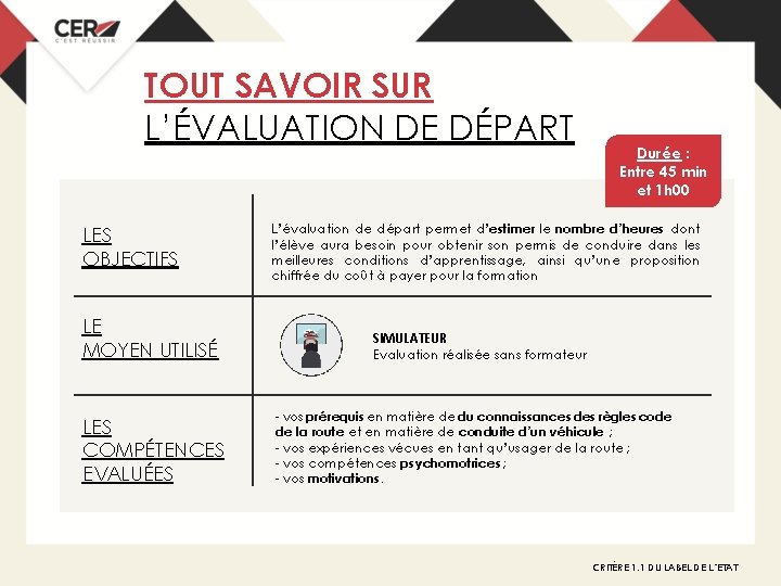 TOUT SAVOIR SUR L’ÉVALUATION DE DÉPART LES OBJECTIFS LE MOYEN UTILISÉ LES COMPÉTENCES EVALUÉES