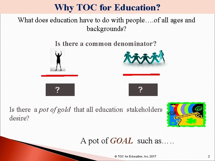 Why TOC for Education? What does education have to do with people…. of all