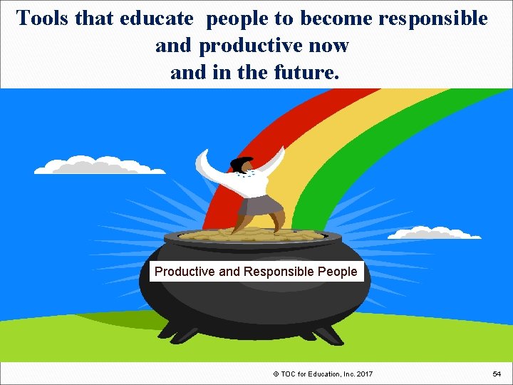 Tools that educate people to become responsible and productive now and in the future.