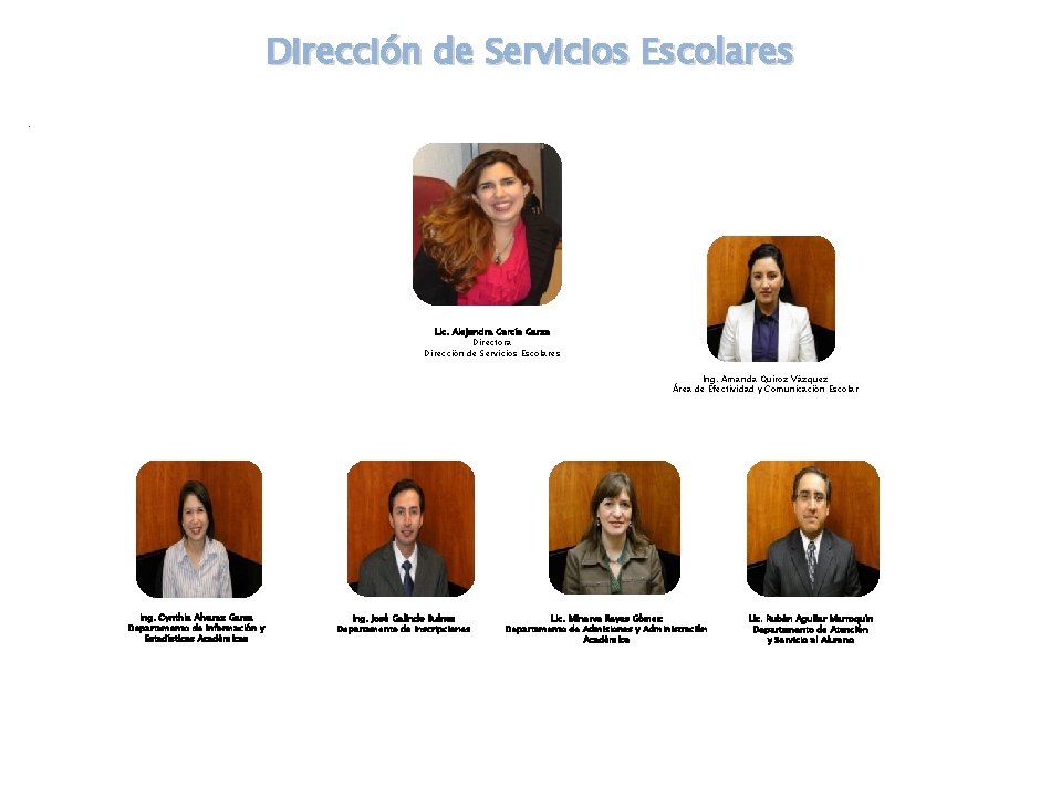 Dirección de Servicios Escolares. Lic. Alejandra García Garza Directora Dirección de Servicios Escolares Ing. Dirección de Servicios Escolares. Lic. Alejandra García Garza Directora Dirección de Servicios Escolares Ing.