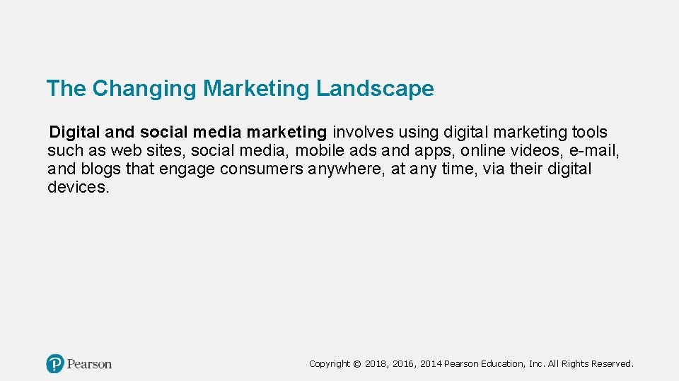 The Changing Marketing Landscape Digital and social media marketing involves using digital marketing tools