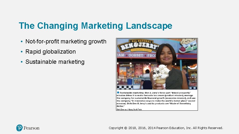 The Changing Marketing Landscape • Not-for-profit marketing growth • Rapid globalization • Sustainable marketing