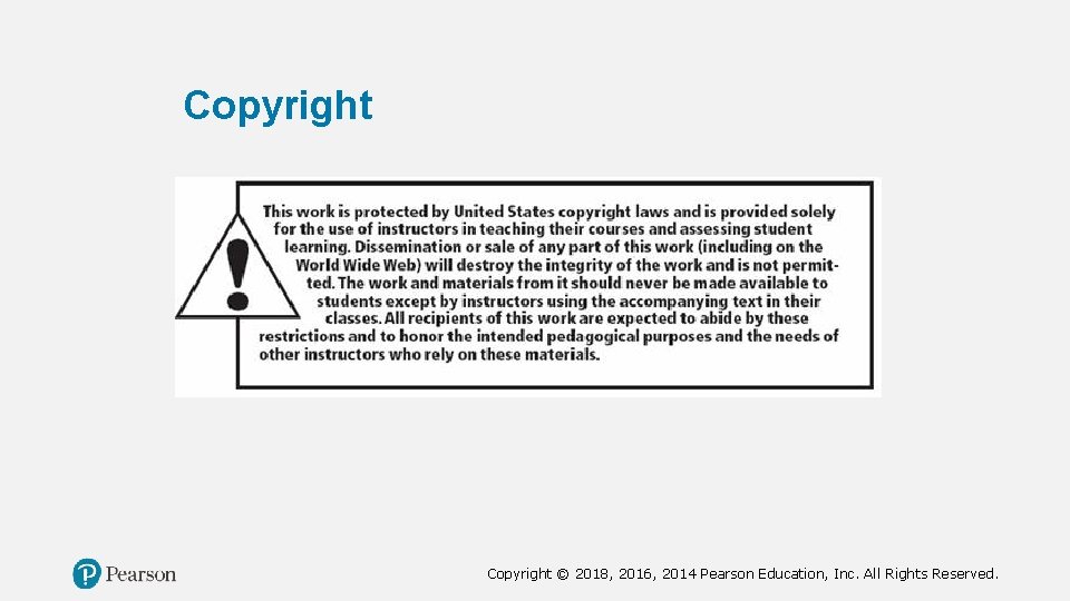 Copyright © 2018, 2016, 2014 Pearson Education, Inc. All Rights Reserved. 