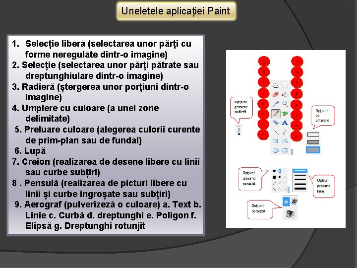 Uneletele aplicației Paint 1. Selecție liberă (selectarea unor părți cu forme neregulate dintr-o imagine)