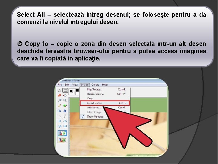 Select All – selectează întreg desenul; se foloseşte pentru a da comenzi la nivelul