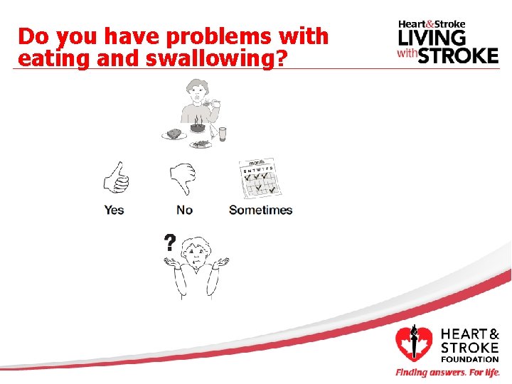 Do you have problems with eating and swallowing? 