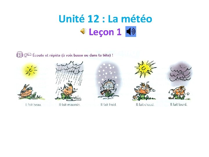 Unité 12 : La météo Leçon 1 