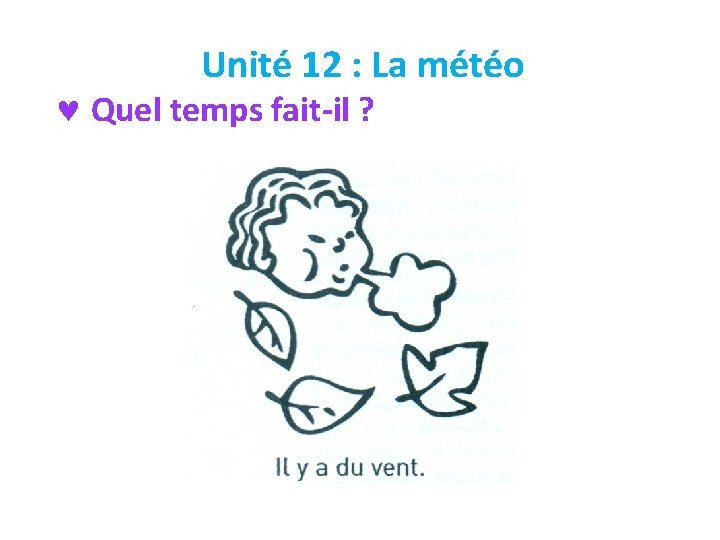 Unité 12 : La météo © Quel temps fait-il ? 