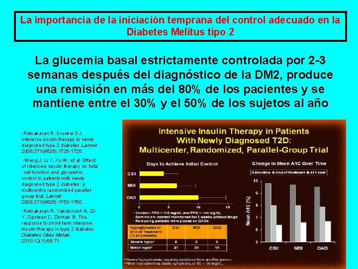 La importancia de la iniciación temprana del control adecuado en la Diabetes Melitus tipo