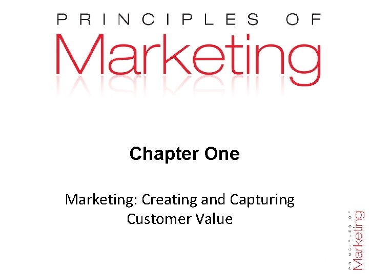 Chapter One Marketing: Creating and Capturing Customer Value Chapter 1 - slide 