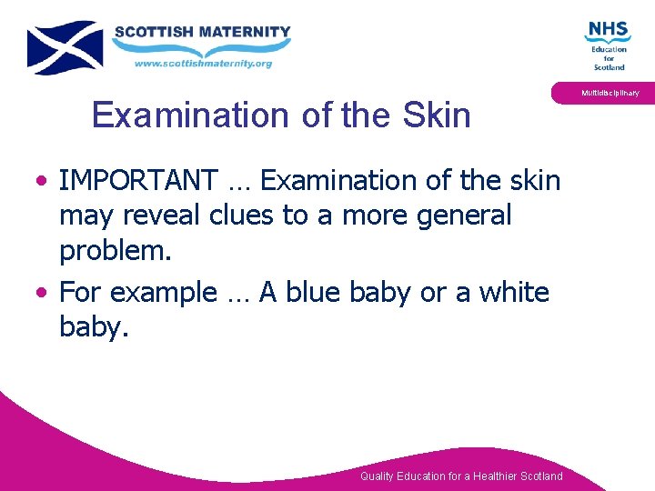 Examination of the Skin • IMPORTANT … Examination of the skin may reveal clues