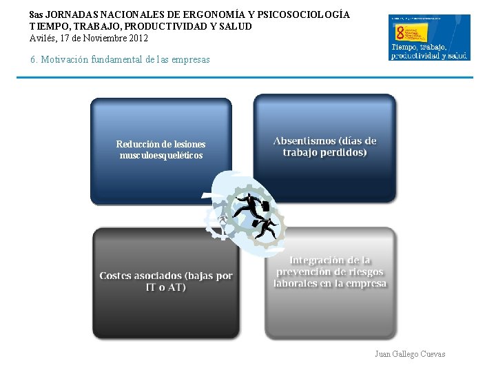 8 as JORNADAS NACIONALES DE ERGONOMÍA Y PSICOSOCIOLOGÍA TIEMPO, TRABAJO, PRODUCTIVIDAD Y SALUD Avilés, 8 as JORNADAS NACIONALES DE ERGONOMÍA Y PSICOSOCIOLOGÍA TIEMPO, TRABAJO, PRODUCTIVIDAD Y SALUD Avilés,