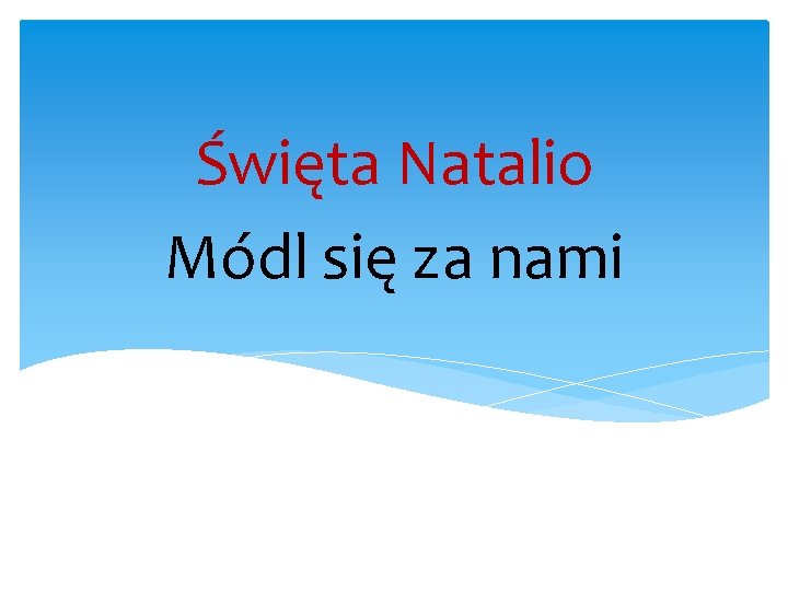 Święta Natalio Módl się za nami 