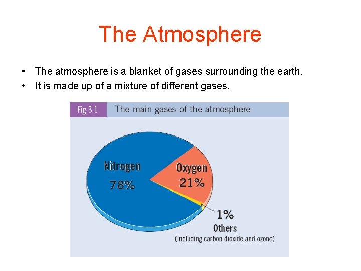 The Atmosphere • The atmosphere is a blanket of gases surrounding the earth. •