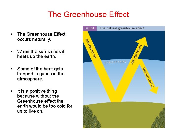 The Greenhouse Effect • The Greenhouse Effect occurs naturally. • When the sun shines
