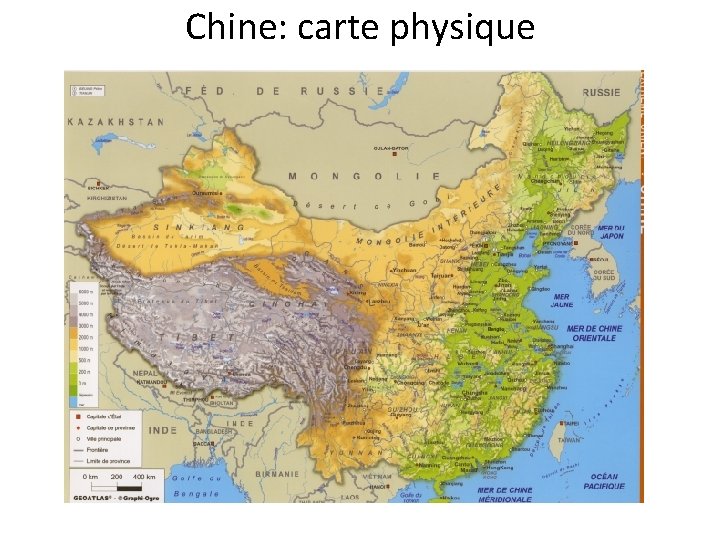 Chine: carte physique Chine: carte physique